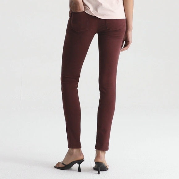 AG The Prima Jean High Rise Skinny Cigarette Stretch Sateen Deep Currant 32 NWT - Picture 7 of 16